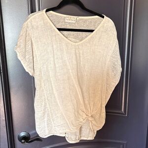 Boho Brand Cream V-Neck Blouse